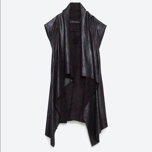 Zara Black Faux Leather Vest